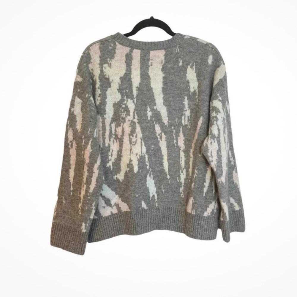 Rails Perci Tie Dye Wool Blend Cozy Crewneck Sweater Grey Pink Mint Sz XL - Picture 6 of 7
